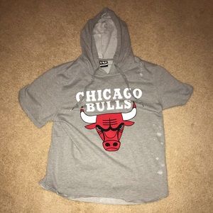 Chicago Bulls Street Wear Short Sleeve Hoodie